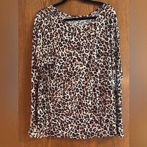 Maurices Leopard Print Long Sleeve Top
